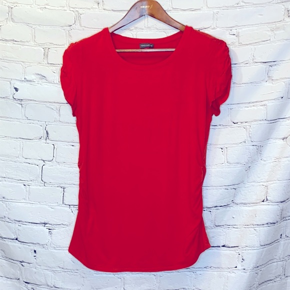 Vince Camuto Orange Short Sleeve Top Size Large Very Soft - Picture 1 of 11